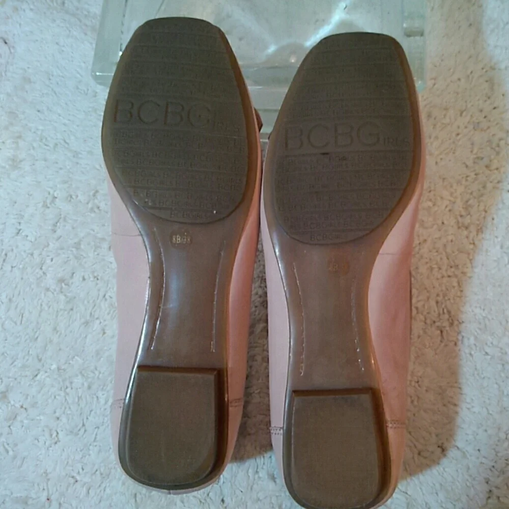 BCBGirls pink leather loafers